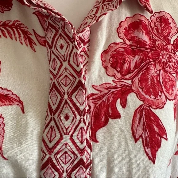 Zara button down floral long sleeve top - Picture 4 of 7